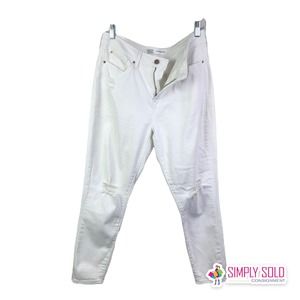 Signature By Levi Strauss Women's Jeans Mid Rise Skinny Crop White Cotton Sz W31